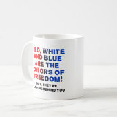 Red White und Blue Funny Funny Mug Kaffeetasse (Vorderseite Links)