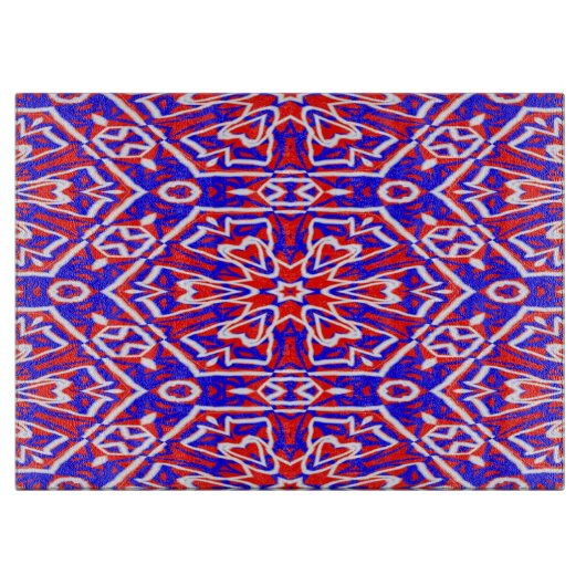 Red, White und Blue Geometrics Schneidebrett (Vorderseite)