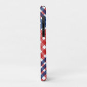 Red White und Blue Gingham Kariert Case-Mate iPhone Hülle (Hinten/Links)