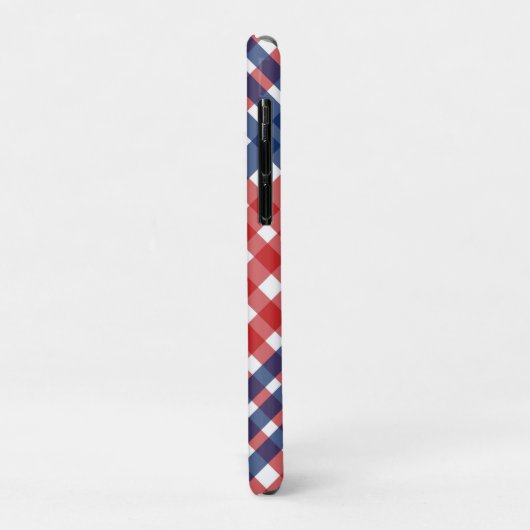 Red White und Blue Gingham Kariert Case-Mate iPhone Hülle (Hinten/Links)