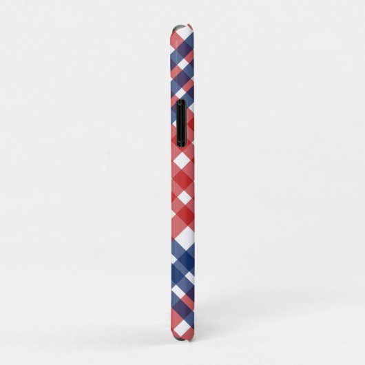 Red White und Blue Gingham Kariert Case-Mate iPhone Hülle (Hinten/Rechts)