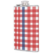 Red White und Blue Gingham Kariert Flachmann (Links)