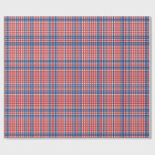 Red White und Blue Gingham Kariert Geschenkpapier (Flach)