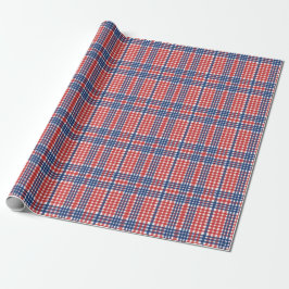 Red White und Blue Gingham Kariert Geschenkpapier