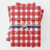 Red White und Blue Gingham Kariert Geschenkpapier Set (Beispiel)