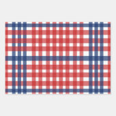 Red White und Blue Gingham Kariert Geschenkpapier Set (Vorderseite)