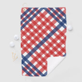 Red White und Blue Gingham Kariert Golfhandtuch (Insitu)