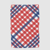 Red White und Blue Gingham Kariert Golfhandtuch (Vorderseite)