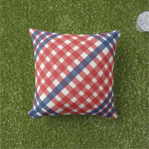 Red White und Blue Gingham Kariert Kissen