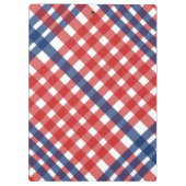 Red White und Blue Gingham Kariert Klemmbrett (Rückseite)