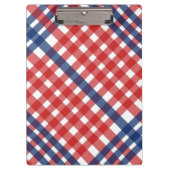 Red White und Blue Gingham Kariert Klemmbrett (Vorderseite)