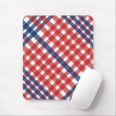 Red White und Blue Gingham Kariert Mousepad (Mit Mouse)