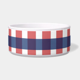 Red White und Blue Gingham Kariert Napf