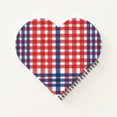 Red White und Blue Gingham Kariert Notizblock (Rückseite)