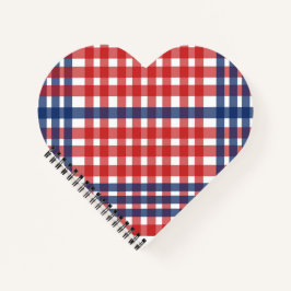Red White und Blue Gingham Kariert Notizblock