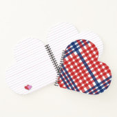Red White und Blue Gingham Kariert Notizblock (Innenseite)