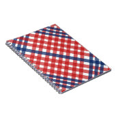 Red White und Blue Gingham Kariert Notizblock (Rechte Seite)