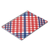 Red White und Blue Gingham Kariert Notizblock (Linke Seite)