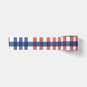 Red White und Blue Gingham Kariert Satinband