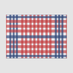 Red White und Blue Gingham Kariert Seidenpapier
