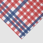 Red White und Blue Gingham Kariert Seidenpapier (Ausschnitt)