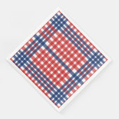 Red White und Blue Gingham Kariert Serviette (Ecke)