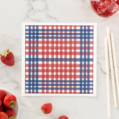 Red White und Blue Gingham Kariert Serviette (Beispiel)