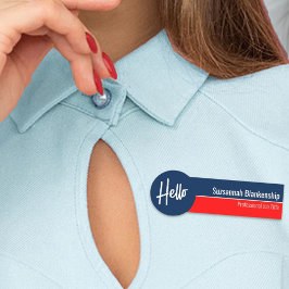 Red White und Blue Hello Custom Namensschild