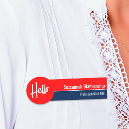 Red White und Blue Hello Custom Namensschild