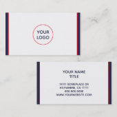 Red White und Blue Nautical Custom Visitenkarte (Vorne/Hinten)