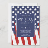Red White und Blue Patriotic Einladung (Vorderseite)