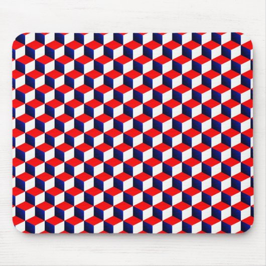 Red White und Blue Shaded 3D Look Cubase Mousepad (Vorne)