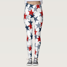 Red White und Blue Star Leggings