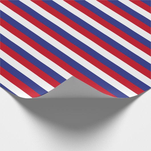 Red, White und Blue USA Streifen Muster Geschenkpapier (Ecke)