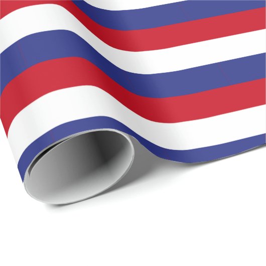 Red, White und Blue USA Streifen Muster Geschenkpapier (Rolleneckpunkt)