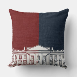 Red White und Blue Washington DC Whitehouse Kissen