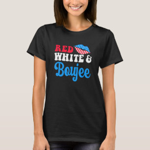 Red White und Boujee 4. Juli American Flag Li T-Shirt
