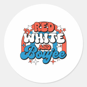 Red White und Boujee 4. Juli American Girl Pat Runder Aufkleber