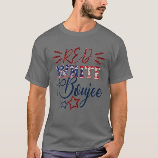 Red White und Boujee 4. Juli Feuerwerk Patriot T-Shirt (Vorderseite)