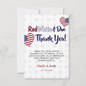 Red White und Due 4. Juli Baby Dusche Dankeskarte (Vorderseite)