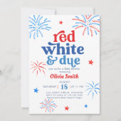 Red White und Due 4. Juli Baby Dusche Einladung (Vorderseite)