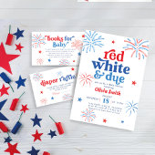 Red White und Due 4. Juli Baby Dusche Einladung