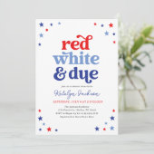 Red White und Due 4. Juli Baby Dusche Einladung (Stehend Vorderseite)