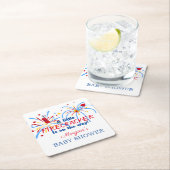 Red White und Due 4. Juli Baby Dusche Rechteckiger Pappuntersetzer (Vor Ort)