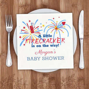 Red White und Due 4. Juli Baby Dusche Serviette