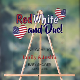 Red White und Due 4. Juli Baby Dusche Willkommen Acrylschild