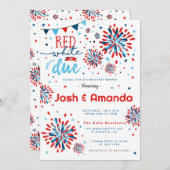 Red white und Due 4. Juli Baby Shower Einladung (Vorne/Hinten)