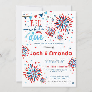 Red white und Due 4. Juli Baby Shower Einladung