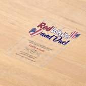 Red White und Due 4. Juli Co-Baby Dusche Acryleinladungen (Ablage )