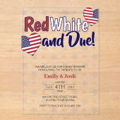 Red White und Due 4. Juli Co-Baby Dusche Acryleinladungen (Vorderseite)